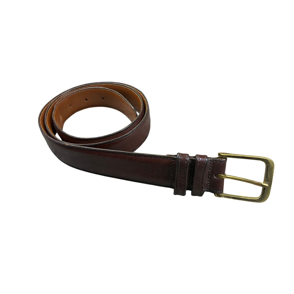 Vintage Coach 5800 Burgundy Burnished Cowhide Leather Belt Brass Buckle Size 38
